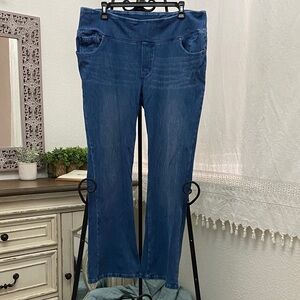 DG2 Diane Gilman Pull On Flare Jeans PXL Plus Size Stretch Denim